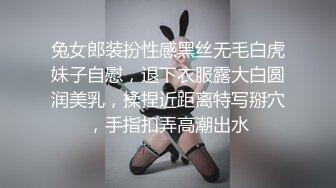 兔女郎装扮性感黑丝无毛白虎妹子自慰，退下衣服露大白圆润美乳，揉捏近距离特写掰穴，手指扣弄高潮出水