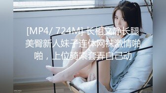 [MP4/ 724M] 长相文静长腿美臀新人妹子连体网袜激情啪啪，上位骑乘套弄自己动