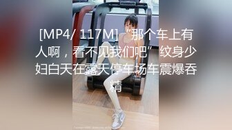 [MP4/ 117M]“那个车上有人啊，看不见我们吧”纹身少妇白天在露天停车场车震爆吞精